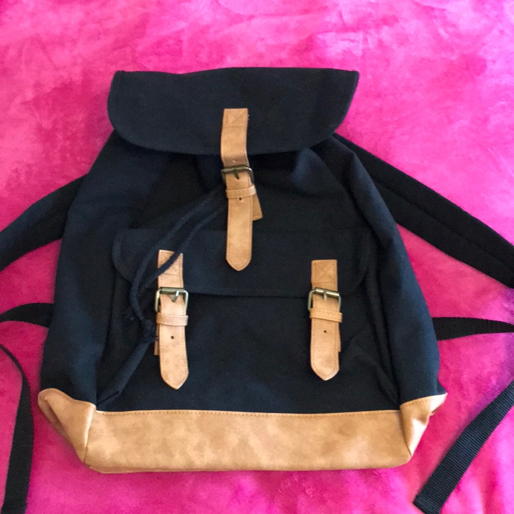 Black canvas backpack - brand new